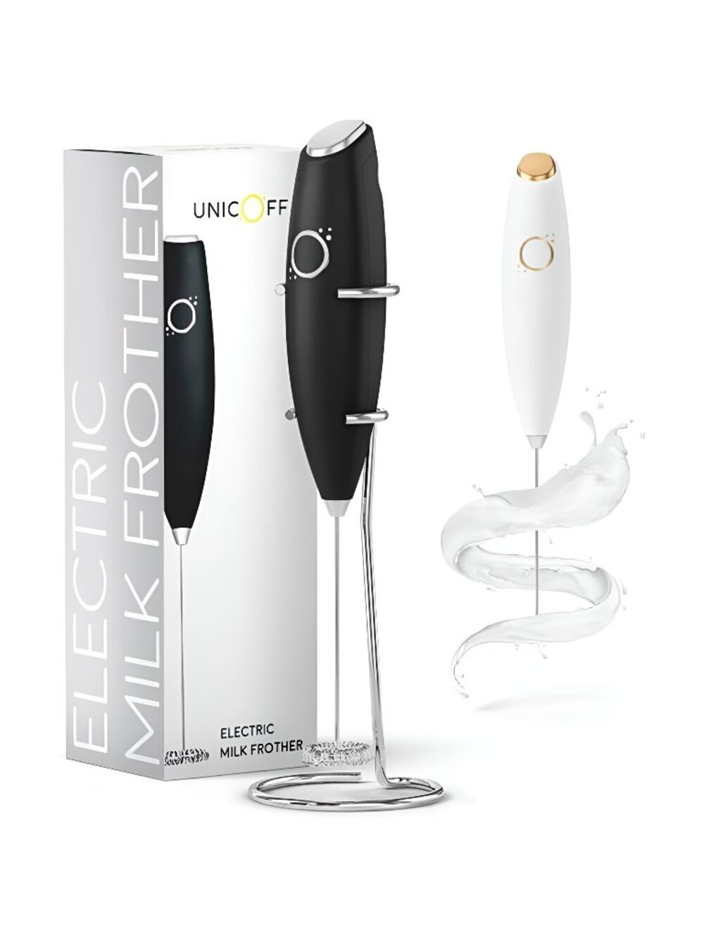 Milk Frother Black - Drink Mixer - Handheld Foam Maker